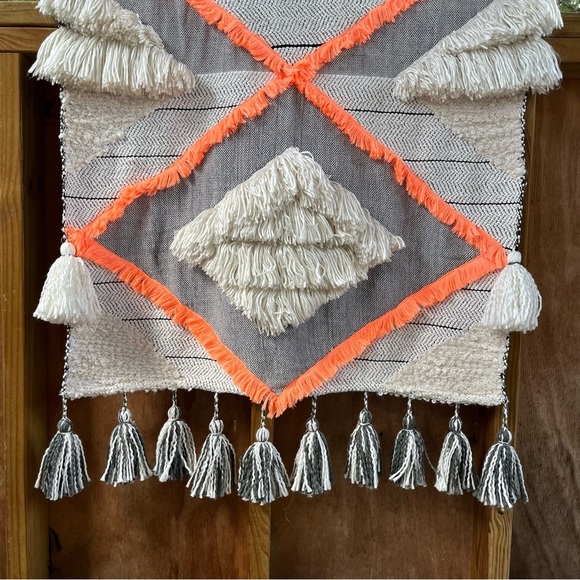 Anthropologie Gray and Cream Tapestry with Geometric Patterns - Picture 2 of 9